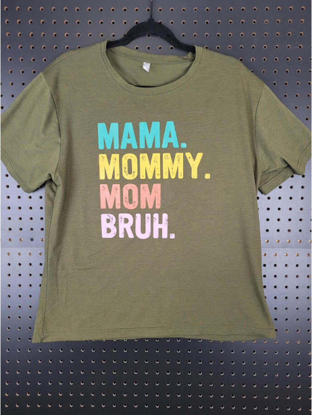 Mama Mommy Mom Bruh Graphic Tee - Olive Green Unisex T-Shirt